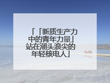 「新质生产力中的青年力量」站在潮头浪尖的年轻核电人
