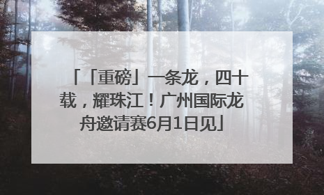 「重磅」一条龙，四十载，耀珠江！广州国际龙舟邀请赛6月1日见