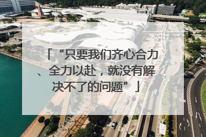 “只要我们齐心合力、全力以赴，就没有解决不了的问题”