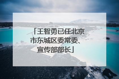 王智勇已任北京市东城区委常委、宣传部部长