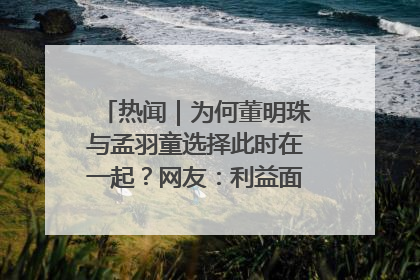 热闻｜为何董明珠与孟羽童选择此时在一起？网友：利益面前啥都能和解