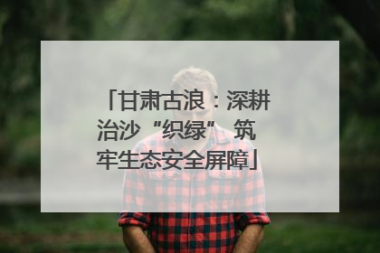 甘肃古浪：深耕治沙“织绿” 筑牢生态安全屏障