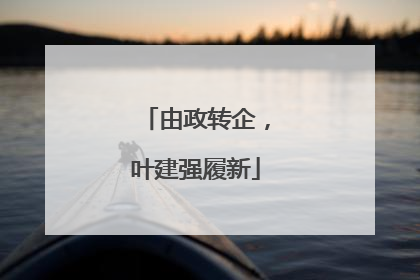 由政转企，叶建强履新