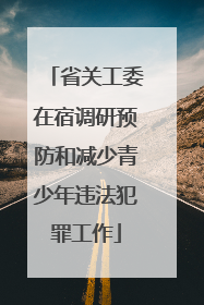 省关工委在宿调研预防和减少青少年违法犯罪工作