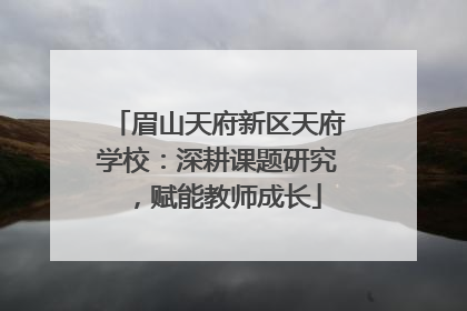 眉山天府新区天府学校：深耕课题研究，赋能教师成长