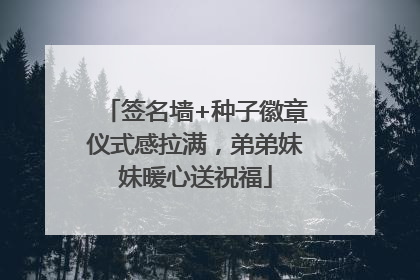 签名墙+种子徽章仪式感拉满，弟弟妹妹暖心送祝福