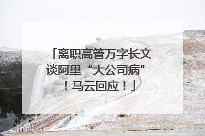 离职高管万字长文谈阿里“大公司病”！马云回应！