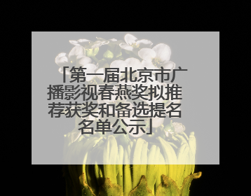 第一届北京市广播影视春燕奖拟推荐获奖和备选提名名单公示