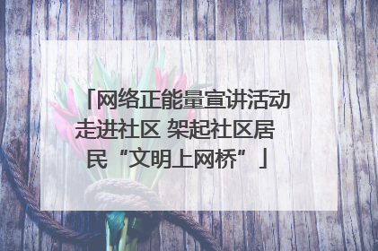 网络正能量宣讲活动走进社区 架起社区居民“文明上网桥”