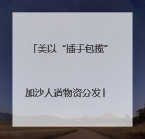 美以“插手包揽”加沙人道物资分发