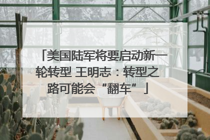 美国陆军将要启动新一轮转型 王明志：转型之路可能会“翻车”