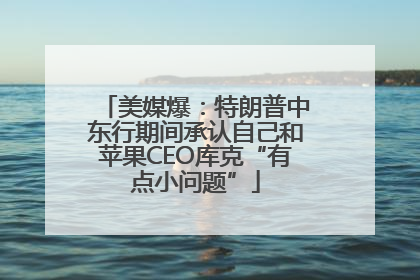 美媒爆：特朗普中东行期间承认自己和苹果CEO库克“有点小问题”