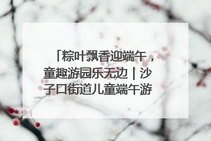 粽叶飘香迎端午，童趣游园乐无边｜沙子口街道儿童端午游园活动圆满落幕
