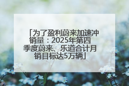 为了盈利蔚来加速冲销量：2025年第四季度蔚来、乐道合计月销目标达5万辆
