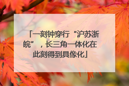 一刻钟穿行“沪苏浙皖”，长三角一体化在此刻得到具像化