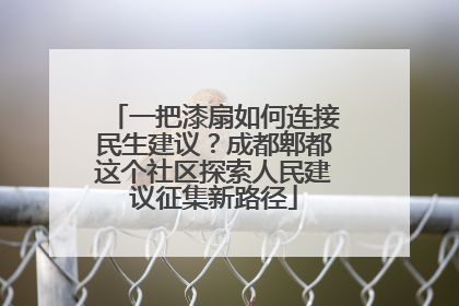 一把漆扇如何连接民生建议？成都郫都这个社区探索人民建议征集新路径