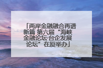 两岸金融融合再谱新篇 第六届“海峡金融论坛·台企发展论坛”在厦举办
