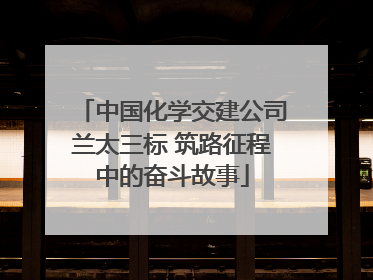 中国化学交建公司兰太三标 筑路征程中的奋斗故事
