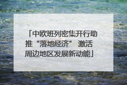 中欧班列密集开行助推“落地经济” 激活周边地区发展新动能