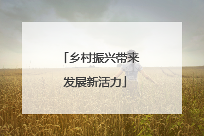 乡村振兴带来发展新活力