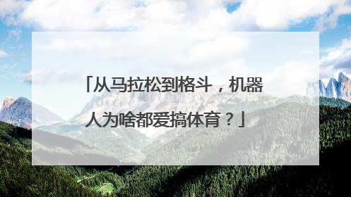 从马拉松到格斗，机器人为啥都爱搞体育？