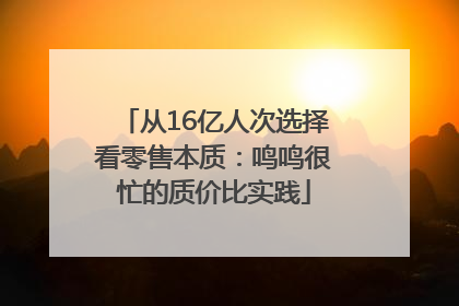从16亿人次选择看零售本质：鸣鸣很忙的质价比实践