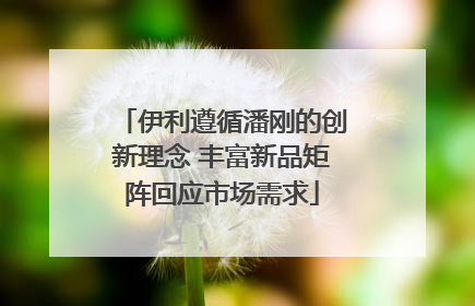 伊利遵循潘刚的创新理念 丰富新品矩阵回应市场需求