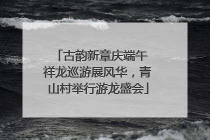 古韵新章庆端午 祥龙巡游展风华，青山村举行游龙盛会