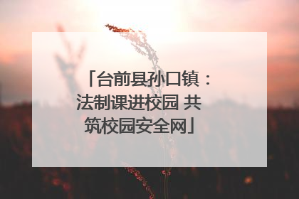 台前县孙口镇：法制课进校园 共筑校园安全网
