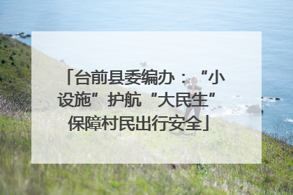 台前县委编办：“小设施”护航“大民生” 保障村民出行安全