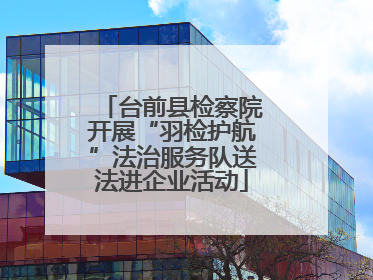 台前县检察院开展“羽检护航”法治服务队送法进企业活动