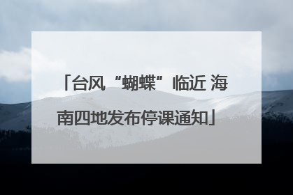 台风“蝴蝶”临近 海南四地发布停课通知