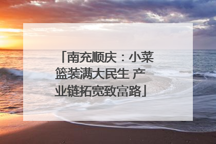 南充顺庆：小菜篮装满大民生 产业链拓宽致富路