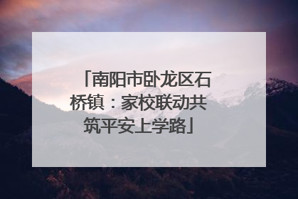 南阳市卧龙区石桥镇：家校联动共筑平安上学路