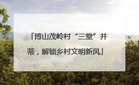 博山茂岭村“三堂”并蒂，解锁乡村文明新风