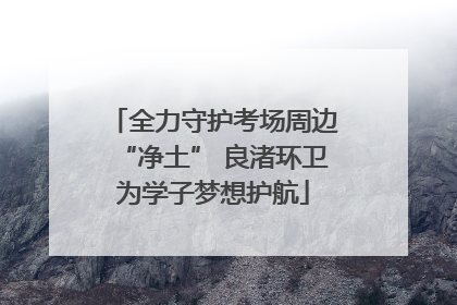 全力守护考场周边“净土” 良渚环卫为学子梦想护航