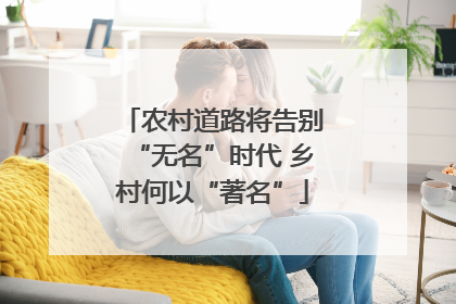 农村道路将告别“无名”时代 乡村何以“著名”