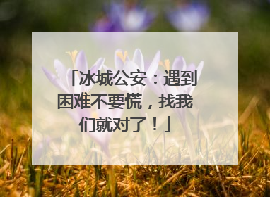 冰城公安：遇到困难不要慌，找我们就对了！