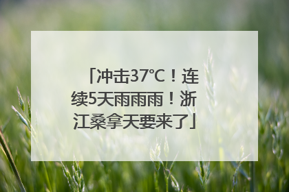 冲击37℃！连续5天雨雨雨！浙江桑拿天要来了
