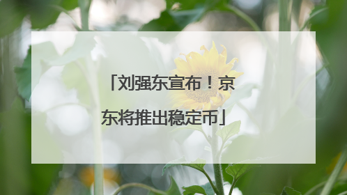 刘强东宣布！京东将推出稳定币