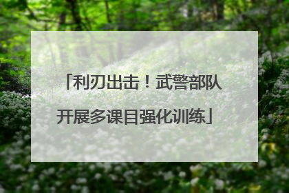 利刃出击！武警部队开展多课目强化训练