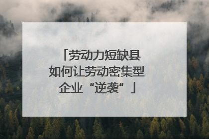 劳动力短缺县 如何让劳动密集型企业“逆袭”