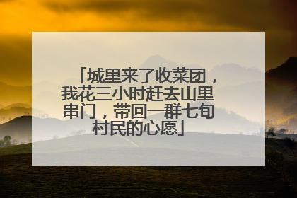 城里来了收菜团，我花三小时赶去山里串门，带回一群七旬村民的心愿