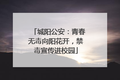 城阳公安：青春无毒向阳花开，禁毒宣传进校园