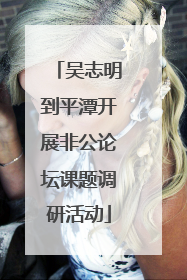 吴志明到平潭开展非公论坛课题调研活动