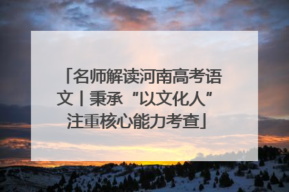 名师解读河南高考语文丨秉承“以文化人” 注重核心能力考查