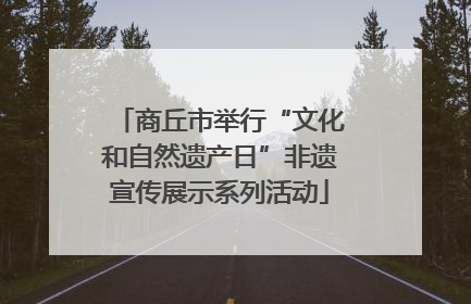 商丘市举行“文化和自然遗产日”非遗宣传展示系列活动