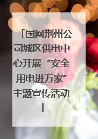 国网荆州公司城区供电中心开展“安全用电进万家”主题宣传活动