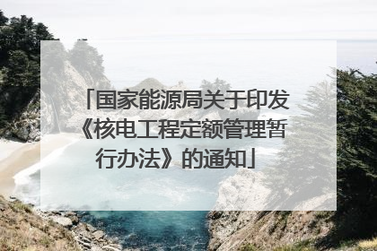 国家能源局关于印发《核电工程定额管理暂行办法》的通知
