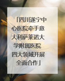 四川遂宁中心医院牵手意大利萨莱诺大学附属医院 四大领域开展全面合作